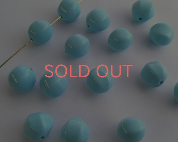 画像2: ヴィンテージ/ドイツ/ルーサイト/バルーン/ライトブルー/約11mm(2個) (2)