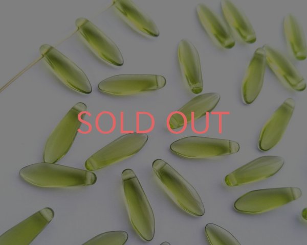 画像1: チェコガラスビーズ/ダガー/オリバイン/約16×5mm（10個） (1)