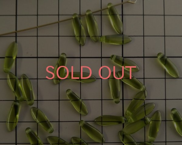 画像2: チェコガラスビーズ/ダガー/オリバイン/約16×5mm（10個） (2)