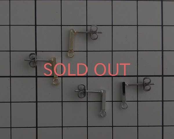 画像3: バー付きチタンピアス/本ロジウムメッキ(1ペア) (3)