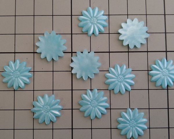 画像2: ヴィンテージ/日本/プラスチック/パールミントデイジー/約17mm(1個) (2)