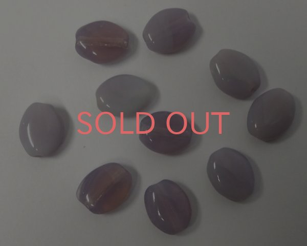 画像3: チェコガラスビーズ/フラットオーバル/パープルオパール/約8×6mm(4個) (3)