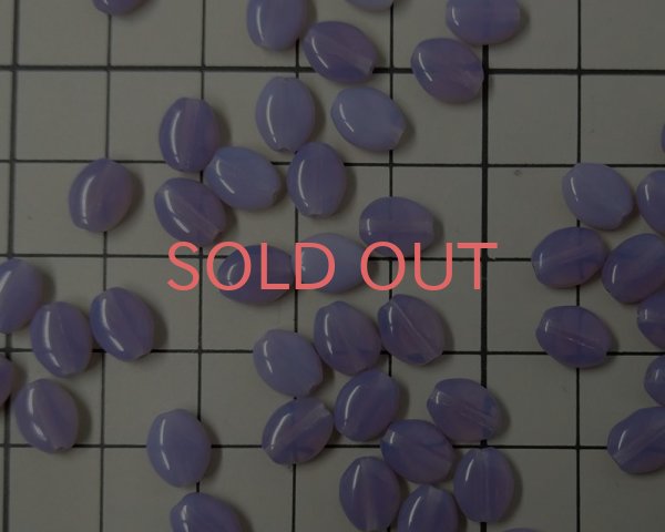 画像2: チェコガラスビーズ/フラットオーバル/パープルオパール/約8×6mm(4個) (2)