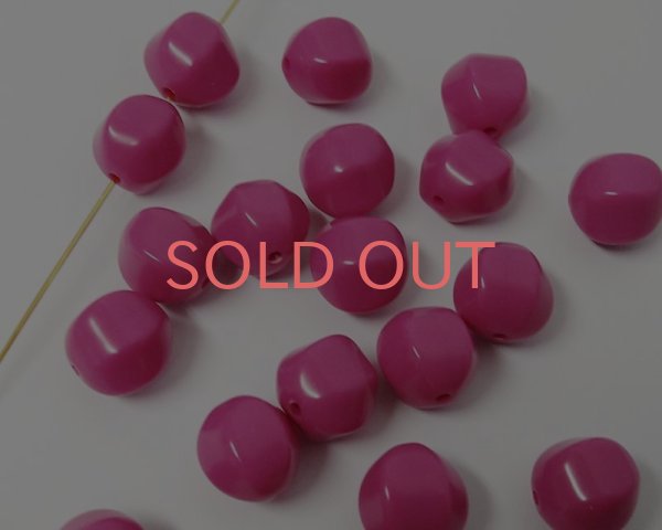 画像2: ヴィンテージ/ドイツ/ルーサイト/バルーン/マゼンタピンク/約11mm(2個) (2)