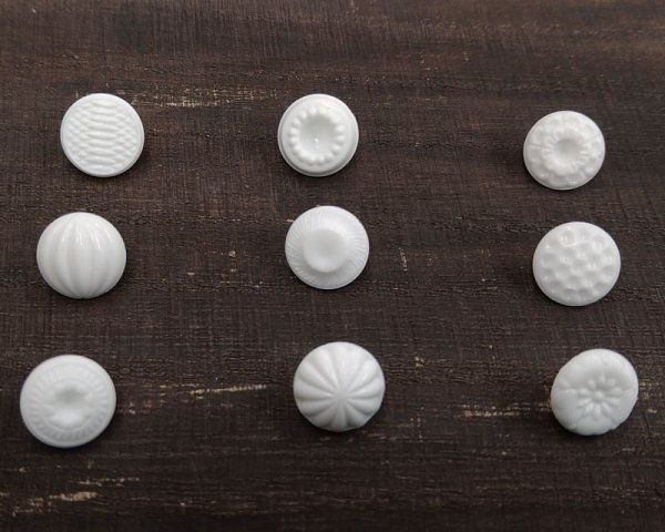 画像4: ヴィンテージ/日本/ガラスボタン/ホワイト/サークル/約10mm(1個) (4)