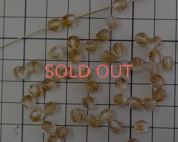 画像2: チェコガラスビーズ/ファイアポリッシュ/6mm/クリア×スモークトパーズ(10個) (2)