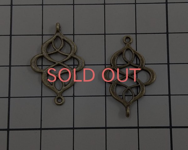 画像2: メタルコネクター/カールリボン/金古美(2個) (2)