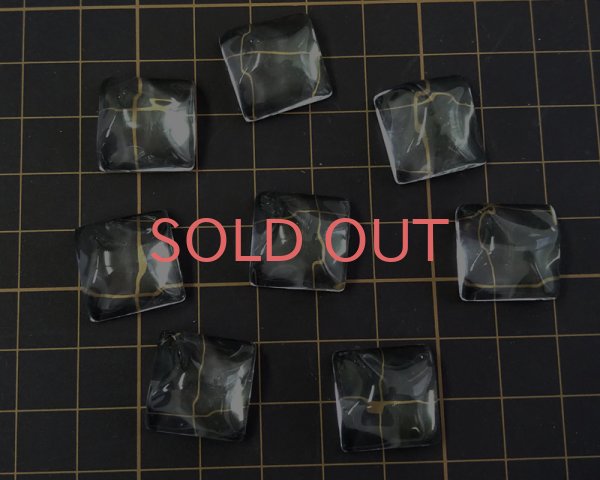 画像3: ガラスカボション/中国/ウェーブスクエア/約18mm(2個) (3)