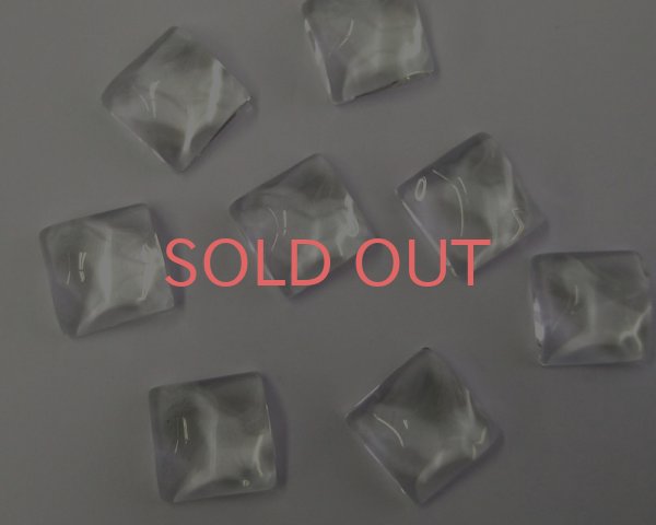 画像2: ガラスカボション/中国/ウェーブスクエア/約18mm(2個) (2)