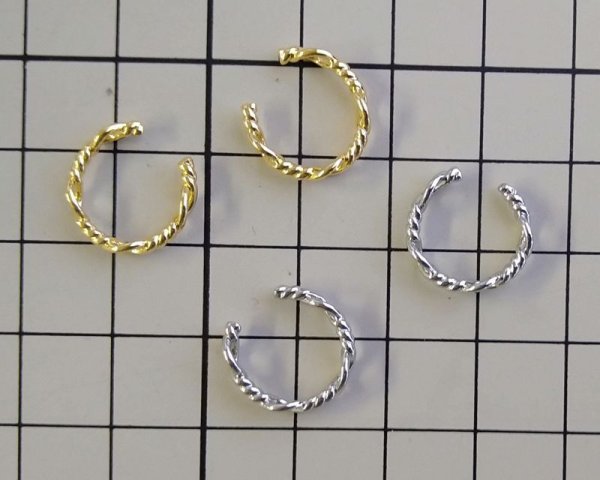 画像2: ねじりイヤカフ/本ロジウムメッキ(1個) (2)