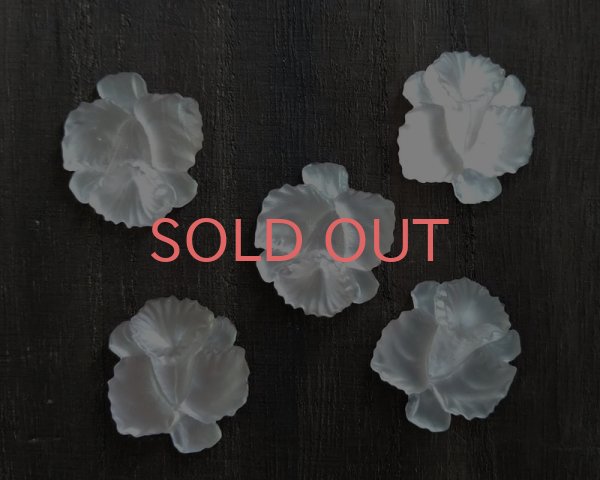 画像4: ns208/ヴィンテージ/ドイツ/ガラスカボション/カトレア/フロストロザリン(1個) (4)