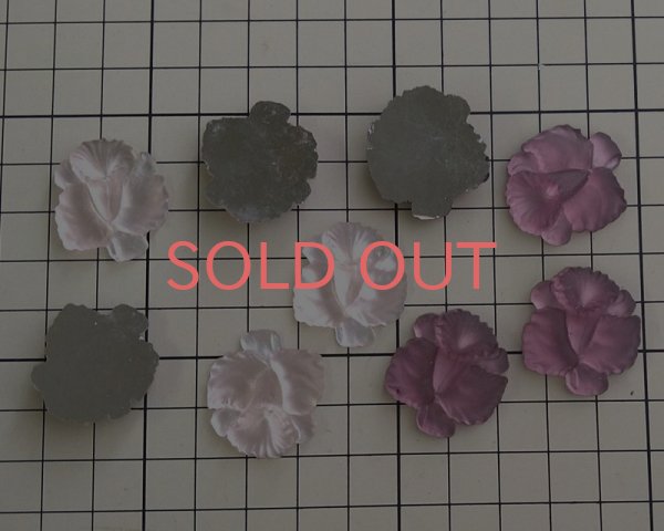 画像3: ns208/ヴィンテージ/ドイツ/ガラスカボション/カトレア/フロストアメシスト（1個） (3)