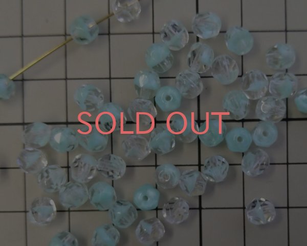画像2: チェコガラスビーズ/ファイアポリッシュ/6mm/クリア×ミント(10個) (2)