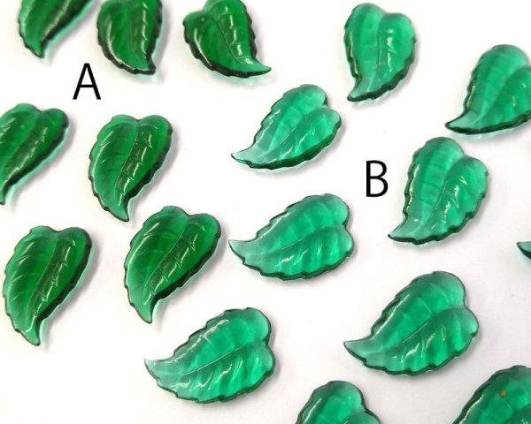 画像2: ns216/ヴィンテージ/ドイツ/ガラスリーフパーツ (2)