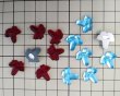 画像2: ns215/ヴィンテージ/ドイツ/ガラスカボション/トランペットフラワー/フロストブルー（1個） (2)
