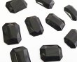 画像1: ヴィンテージ/ドイツ/プラスチックカボション/オクタゴンブラック/約18×13m(1個） (1)