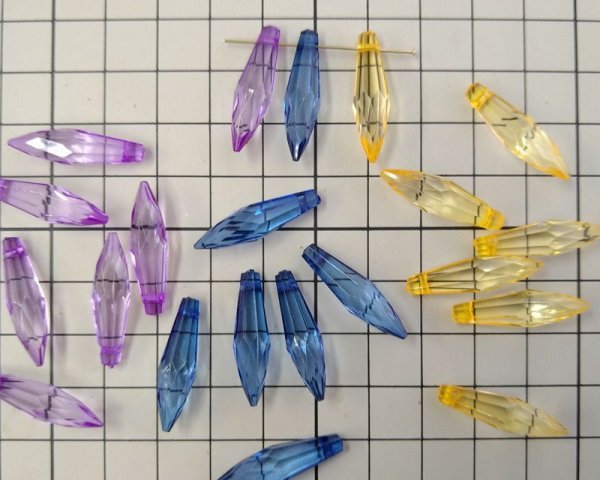 画像2: ns214/ヴィンテージ/ドイツ/アクリル/カットドロップ/ブルー(2個) (2)