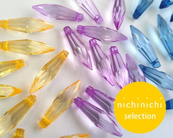 画像3: ns214/ヴィンテージ/ドイツ/アクリル/カットドロップ/ブルー(2個) (3)