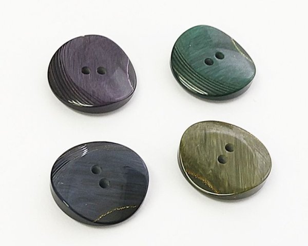 画像1: デッドストック/日本/プラスチックボタン/カーブラウンド/20mm(1個) (1)
