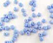 画像1: チェコガラスビーズ/ラスターオペークベビーブルー/キューブ/4mm(45個) (1)