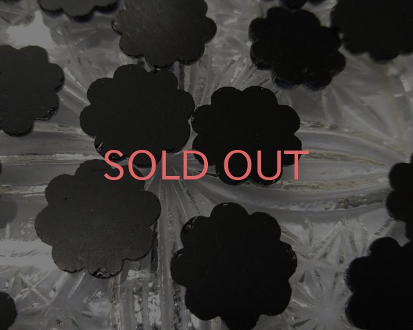 画像2: ヴィンテージ/ドイツ/ガラスカボション/ヘマタイトフラワー(1個) (2)