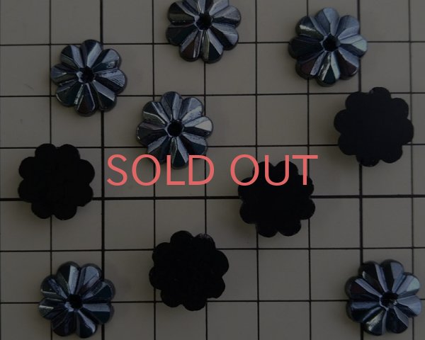 画像4: ヴィンテージ/ドイツ/ガラスカボション/ヘマタイトフラワー(1個) (4)