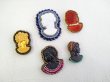 画像6: ns236/ヴィンテージ/ドイツ/ガラスカボション/カメオパーツE/アプリコット/約32×22mm（1個） (6)