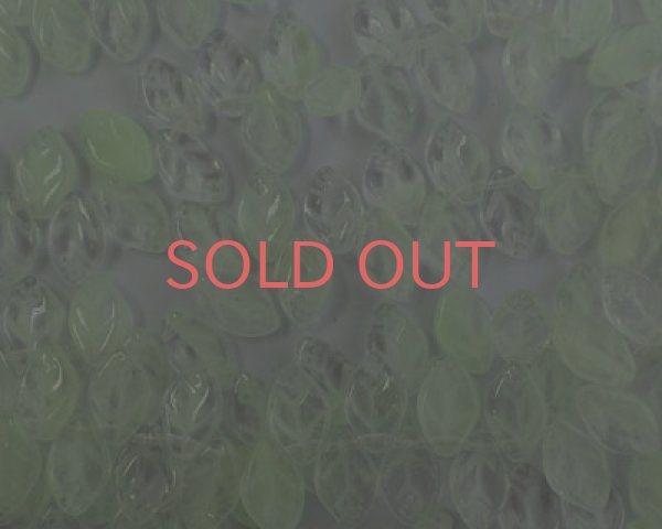 画像2: チェコガラスビーズ/蓄光/ミニリーフ/クリア（6個） (2)