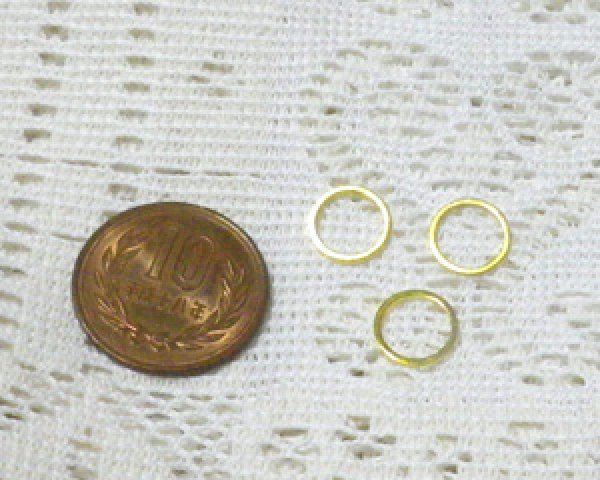 画像2: メタルフープ/ゴールド/丸/10mm(5個) (2)