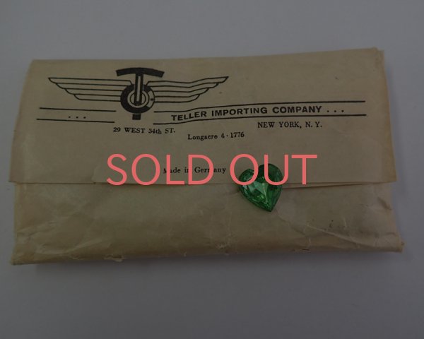 画像2: ヴィンテージ/ドイツ/ガラス/ハート/ペリドット/約15mm(1個) (2)