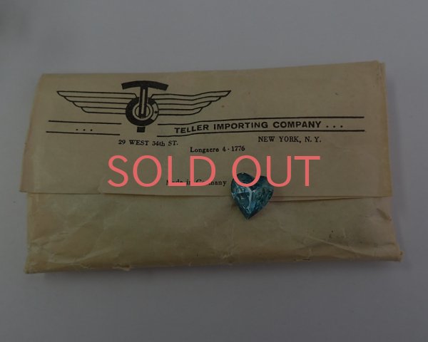 画像2: ヴィンテージ/ドイツ/ガラス/ハート/アクアマリン/約15mm(1個) (2)