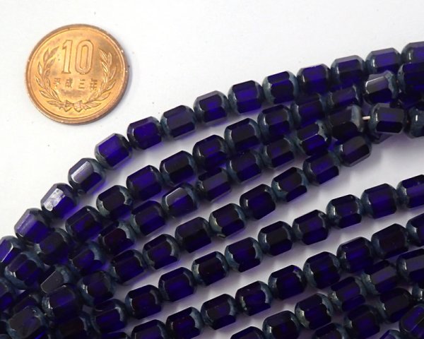 画像2: チェコガラスビーズ/オクタゴナル/コバルト/8mm(10個) (2)
