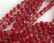 画像1: チェコガラスビーズ/アンティークスタイルオクタゴナル/ダブルフェイス/クリア×レッド/8mm（10個） (1)
