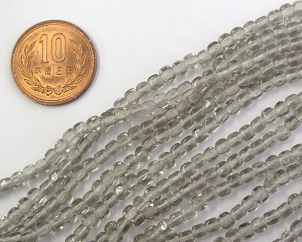 画像2: チェコガラスビーズ/ブラックダイヤモンド/キューブ/4mm(45個) (2)