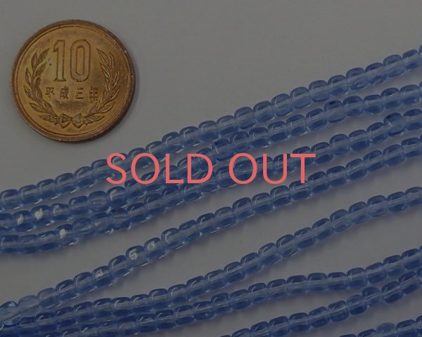 画像2: チェコガラスビーズ/ライトサファイア/キューブ/4mm(45個) (2)