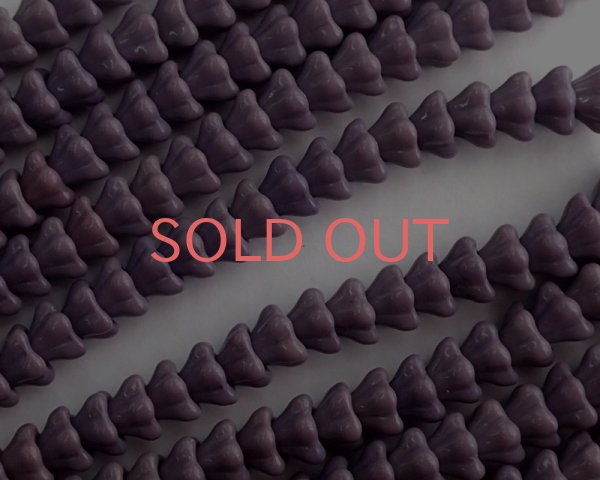 画像3: チェコガラスビーズ/ベルフラワー/オペークパープル(10個) (3)