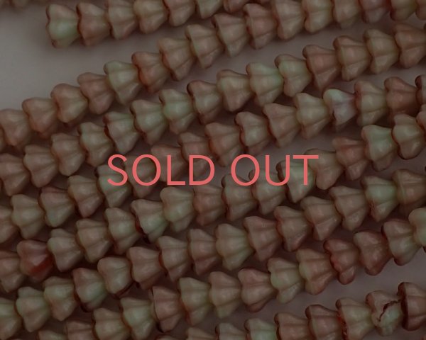 画像3: チェコガラスビーズ/ベルフラワー/ミントラズベリー(10個) (3)