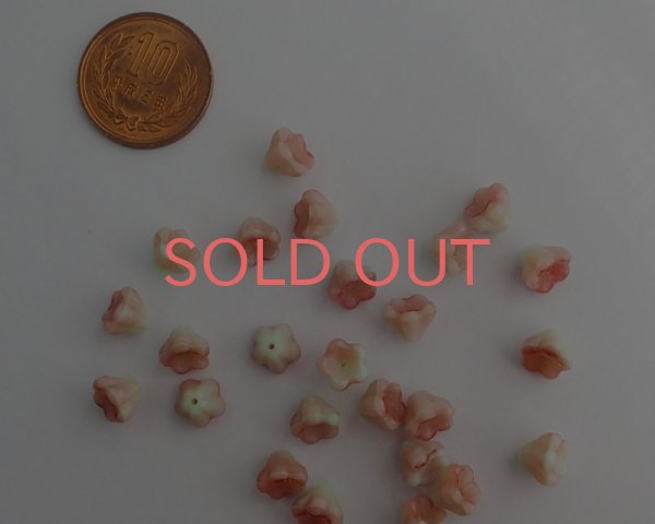 画像2: チェコガラスビーズ/ベルフラワー/ミントラズベリー(10個) (2)