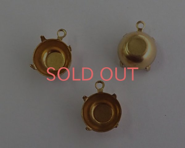 画像1: 48ss用/ブラスセッティング/クローズドバック（1個） (1)