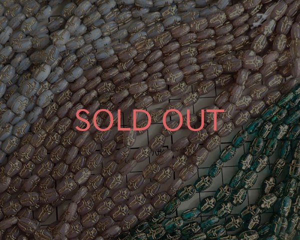 画像3: チェコガラスビーズ/クロス/エメラルド/約8×6mm(10個) (3)