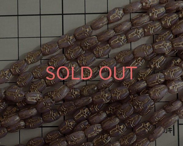 画像2: チェコガラスビーズ/クロス/ミルキーピンク/約8×6mm(10個) (2)