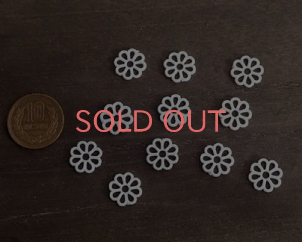 画像2: ヴィンテージ/プラスチック/レースフラワー/ホワイト(4個) (2)