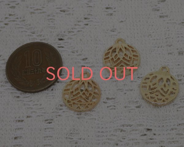 画像1: /メタルチャーム/ミニ手鞠/ライトゴールド(2個) (1)