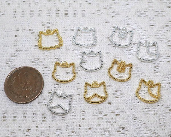 画像2: ミニ猫カラワク/トラ/ゴールド(1個) (2)