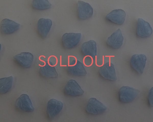 画像2: ヴィンテージ/チェコ/ガラスパーツ/ブルームーンリーフ(4個） (2)