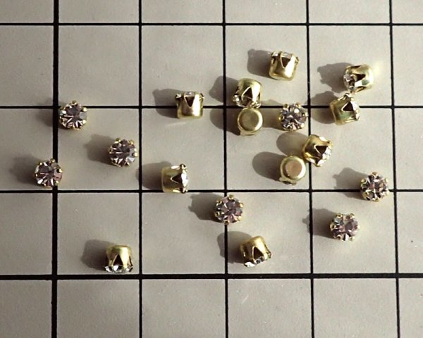 画像2: ヴィンテージ/プリセットパーツ/クリスタル(6爪)/3mm/(10個) (2)