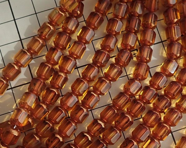 画像2: チェコガラスビーズ/オクタゴナル/トパーズ×ブロンズ/8mm(10個) (2)