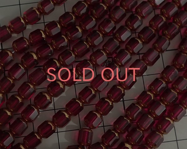 画像2: チェコガラスビーズ/オクタゴナル/フーシャ×ブロンズ/8mm(10個) (2)