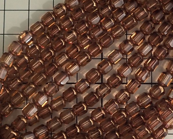画像2: チェコガラスビーズ/オクタゴナル/ブラウン×ブロンズ/6mm(10個) (2)