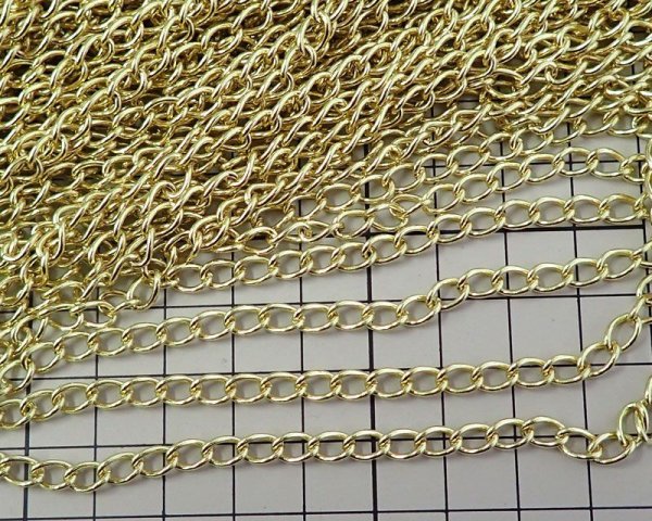 画像1: メッキなし真鍮チェーンD/10cm (1)